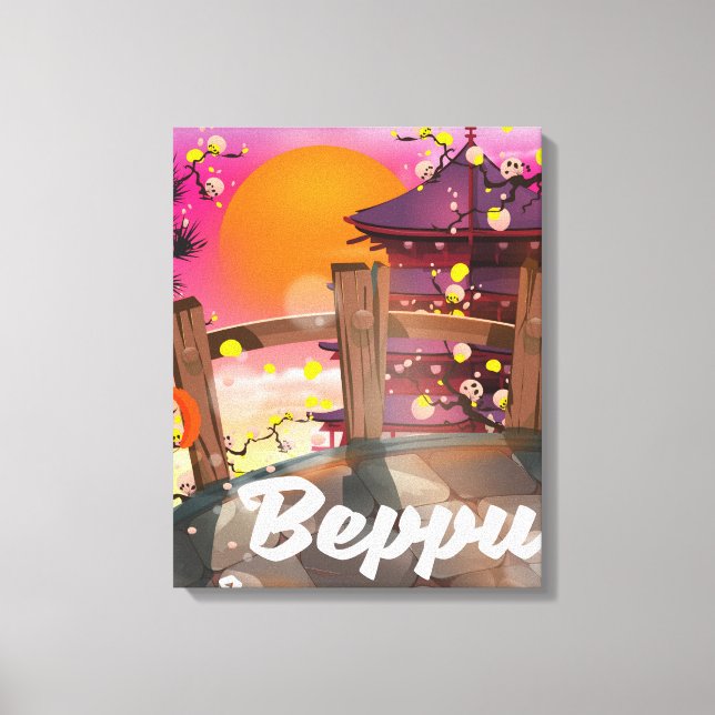 Beppu Japanisches Reiseplakat Leinwanddruck (Vorderseite)