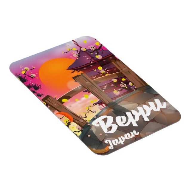 Beppu Japanisches Reiseplakat Magnet (Rechte Seite)