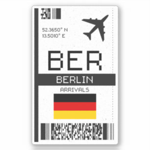 BER Berlin Boarding Pass - Deutschland Reisen Aufkleber