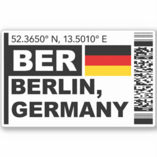 BER Berlin Boarding Pass - Germany Travel Aufkleber