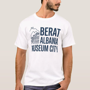 Berat Albanien Minimalistisches Osmanisches Stadt T-Shirt