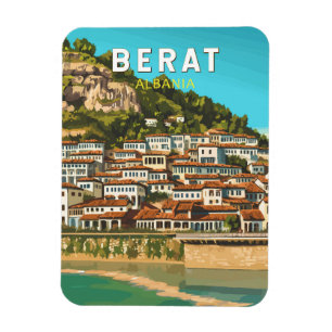 Berat Albanien Reise Kunst Vintage Magnet