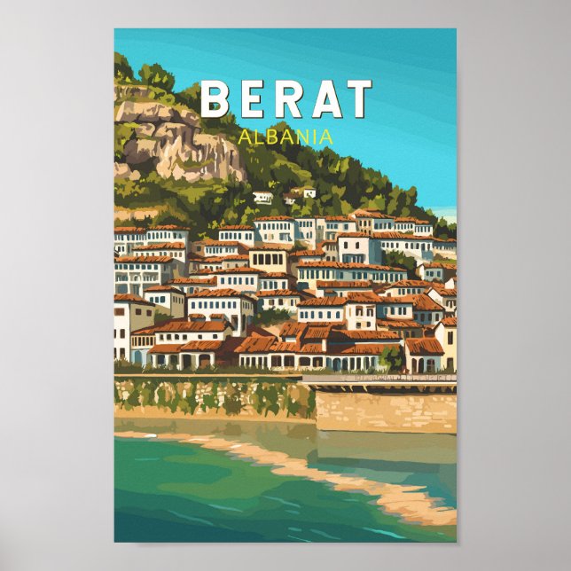 Berat Albanien Reisen Art Vintag Poster (Vorne)