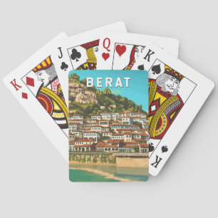 Berat Albanien Reisen Art Vintag Spielkarten