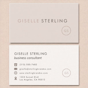 Berater Blush Pink Beige Minimalistisch Luxus Visitenkarte