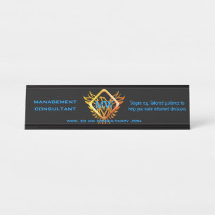 Berater, Diamant-Rahmen und Flamme Phoenix, Schreibtischnamensplakette