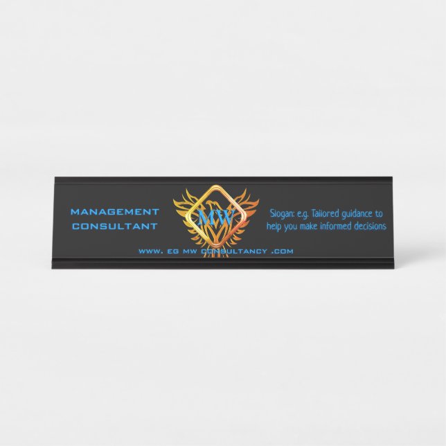 Berater, Diamant-Rahmen und Flamme Phoenix, Schreibtischnamensplakette (Vorderseite )