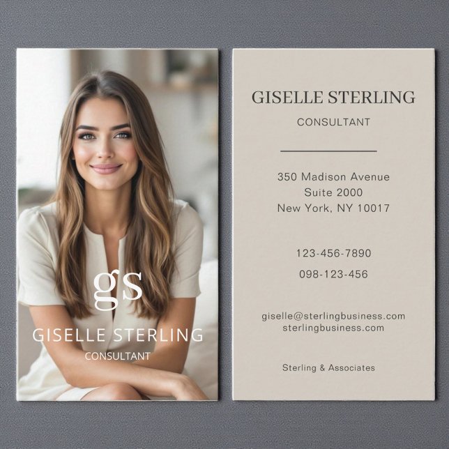 Berater Foto Taupe Beige Beruflich Visitenkarte (Von Creator hochgeladen)