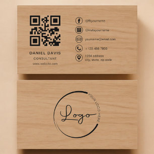 Berater Holz Professional QR Code Visitenkarte
