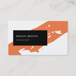 Berater Modern Orange Diagonale Black Rectangle Visitenkarte