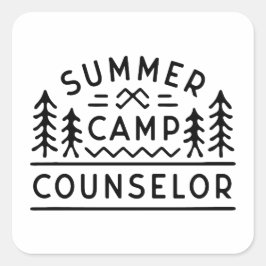 Beraterstab des Sommercamps Quadratischer Aufkleber