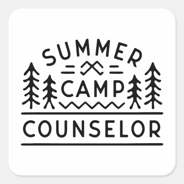 Beraterstab des Sommercamps Quadratischer Aufkleber (Vorderseite)
