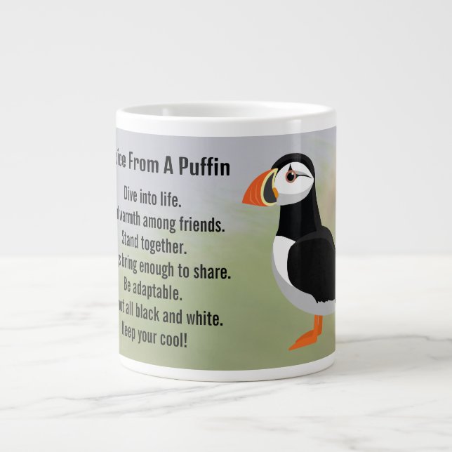 Beratung durch ein Puffin-Design Jumbo-Tasse (Vorderseite)