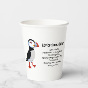Beratung durch ein Puffin-Design Pappbecher