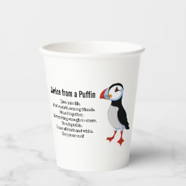 Beratung durch ein Puffin-Design Pappbecher