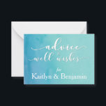 Beratung für Braut und Bräutigam, Aquamarin/blau Hinweiskarte<br><div class="desc">Die Blue & Aquamarin Ombre Watercolor Wedding Suite ist eine tolle Ergänzung! "Beratung & Wohlwünsche" für die Braut- und Bräutigkarten. Mit "Visitenkarten-Technologie" werden diese kleinen Karten in Bündelpackungen gedruckt, damit Sie sie bei Hochzeitsfeiern, Duschen und Ihrem Empfang auslegen können! Erlauben Sie Ihren Gästen, ein Tidbit für Sie beide zu schreiben,...</div>