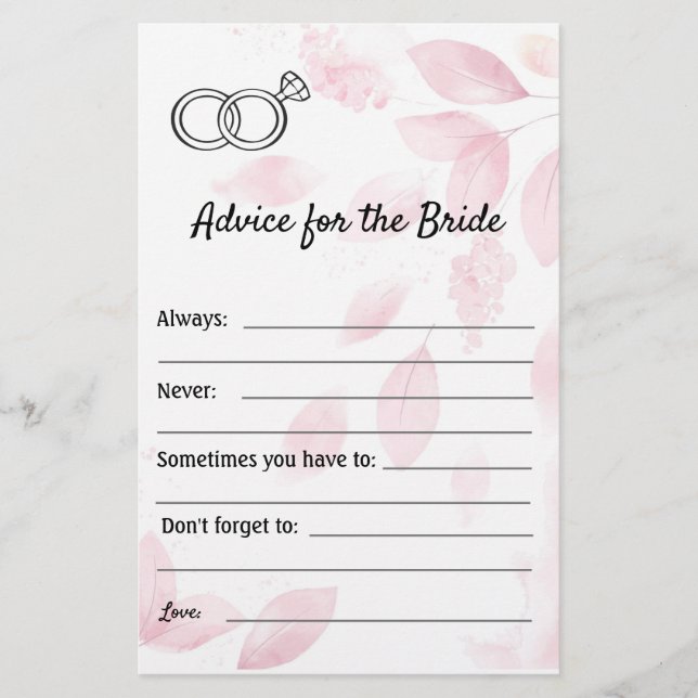 Beratung für den Bride - Pink Watercolor Flyer (Vorne)