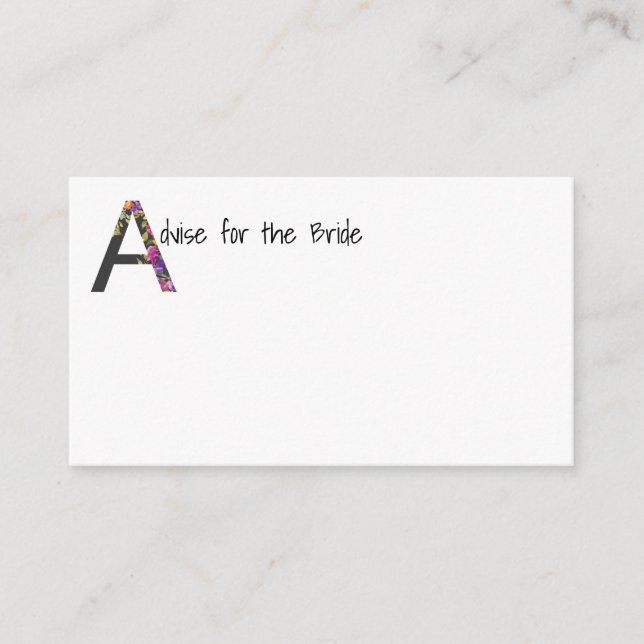 Beratung für die Braut Hinweiskarte (Vorderseite)