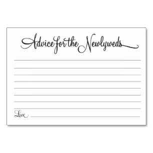 Beratung für die Neuvermählten Tischnummer