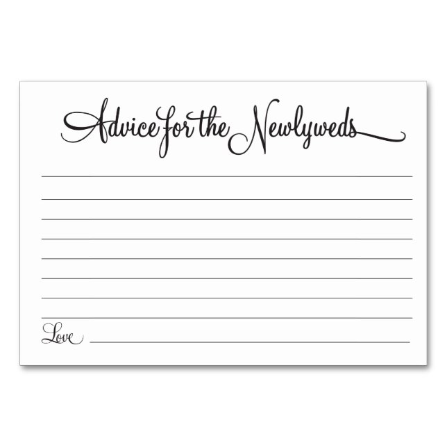 Beratung für die Neuvermählten Tischnummer (Vorderseite)