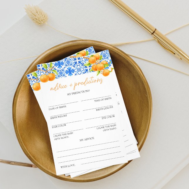 Beratung und Vorhersagen | Kleine Süsse Kinderdusc Flyer (advice and predictions "little cutie" baby shower game)