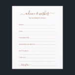 Beratung und Wünsche<br><div class="desc">Diese einfachen, terracotta und weiß, modern, minimalistisch, handschriftlich Skript-Advice & Wishings-Blätter sind perfekt für Brautparty-, Probe- oder Hochzeitsgäste. Die Menschen werden die Liebe haben, die Anweisungen zu bekommen - sie machen es so einfach, liebende Ratschläge und gute Wünsche verlassen. Sie werden noch auf Jahre geschätzt.</div>