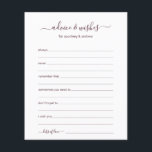 Beratung und Wünsche<br><div class="desc">Diese einfachen, bordeauxroten und weißen, modernen, minimalistischen, handgeschriebenen Skriptblätter "Advice & Wishings" sind perfekt für Brautparty-, Probe- oder Hochzeitsgäste. Die Menschen werden die Liebe haben, die Anweisungen zu bekommen - sie machen es so einfach, liebende Ratschläge und gute Wünsche verlassen. Sie werden noch auf Jahre geschätzt.</div>
