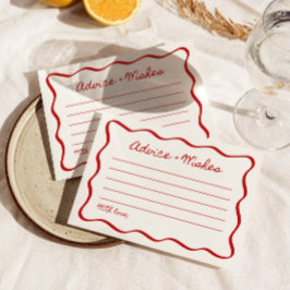 Beratung und Wünsche Brautparty Game Wavy Border Begleitkarte