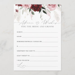 Beratung und Wünsche für das Brautparty von Braut Hinweiskarte