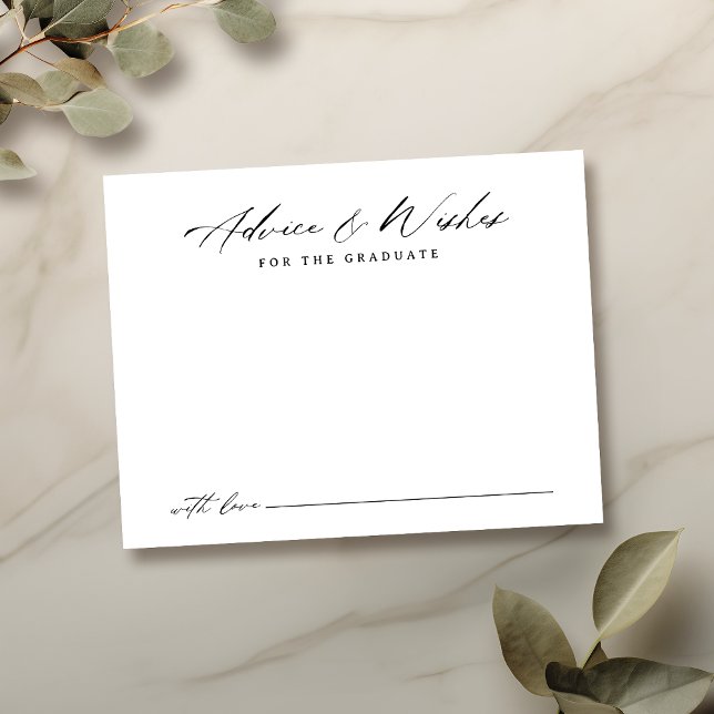 Beratung und Wünsche für moderne kalligraphische A Mitteilungskarte (Modern Calligraphy Graduation advice & wishes Note Card)