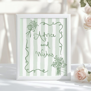 Beratung und Wünsche Whimsical Sagge green Bridal Poster