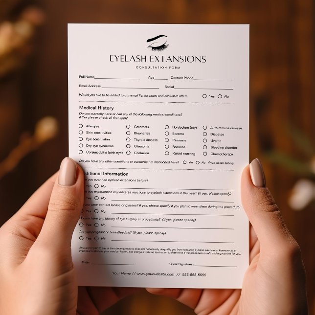 Beratung von Eyelash-Client-Record Waiver von Flyer (Von Creator hochgeladen)