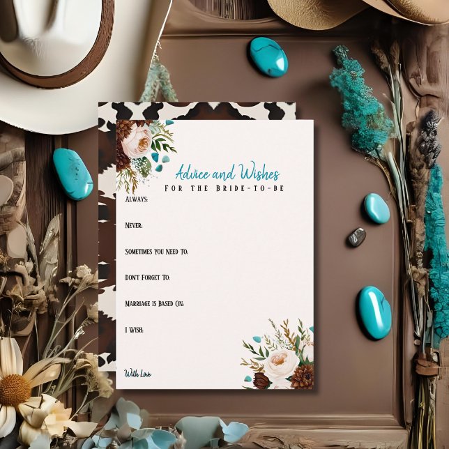 Beratung & Wünsche Brautparty Western Boho (Advice & Wishes Bridal shower Western Boho)