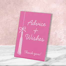 Beratung & Wünsche Coquette Bow Pink Grad Tassel Sockelschild