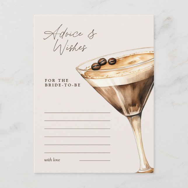 Beratung & Wünsche Espresso Martini Duschspiel Postkarte (Vorderseite)