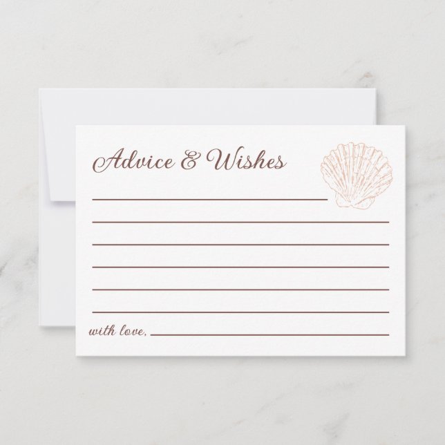 Beratung & Wünsche Seashell Ocean Baby Dusche Mitteilungskarte (Vorderseite)