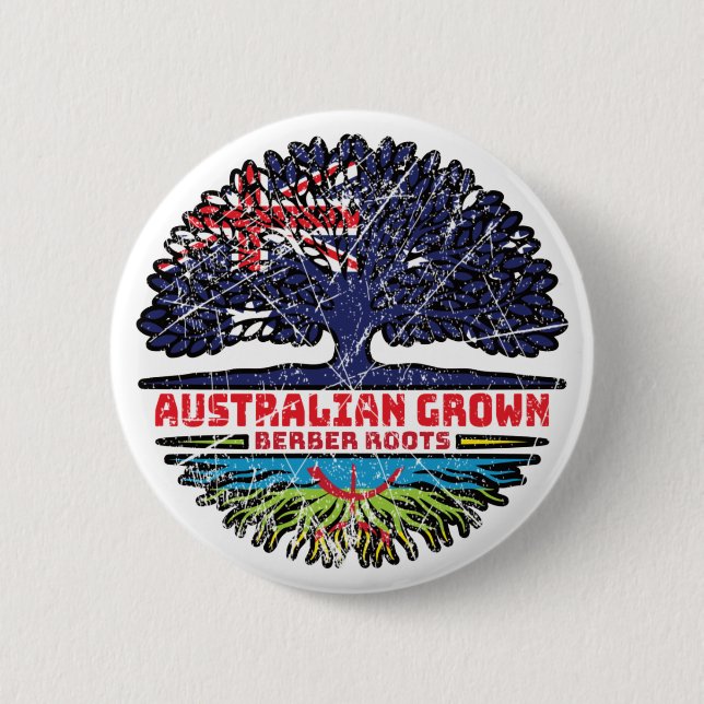 Berber Amazigh Australian Australia Tree Roots Button (Vorderseite)