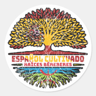 Berber Amazigh Spanien Fahne für Baumwurzeln Runder Aufkleber