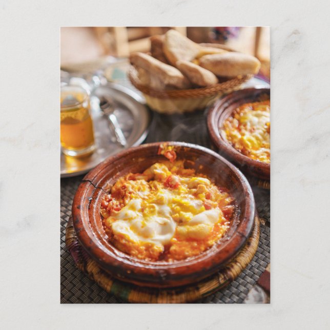 Berber Breakfast Moroccan Shakshuka Travel Photo Postkarte (Vorderseite)