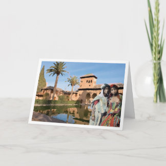 Berber-Frauen und traditionelle marokkanische Arch Dankeskarte