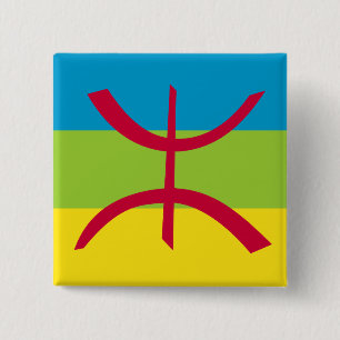 Berber Kabyle Berbers Amazigh Flag Pin Badge Button