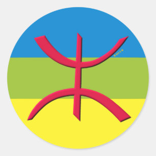 Berberfahne Amazigh Runder Aufkleber
