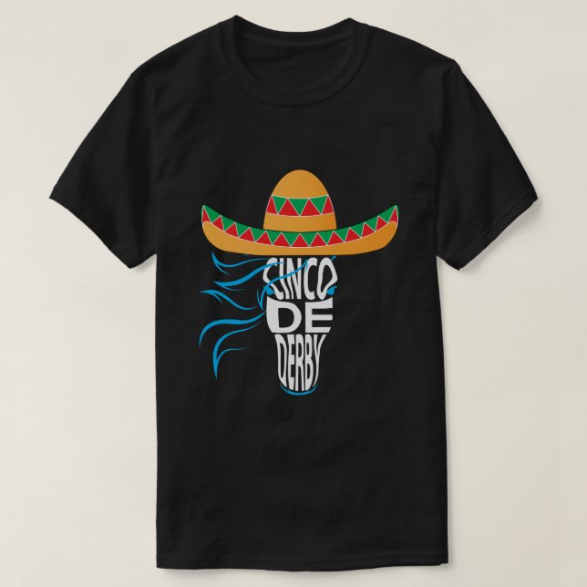 berby Pferderennen T-Shirt Derby-Hemd cinco Des (Design vorne)