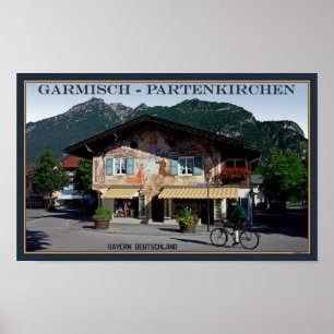 Berchtesgaden - bayerischer Radfahrer Poster