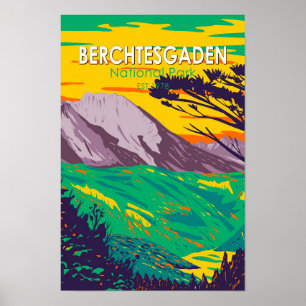 Berchtesgaden Nationalpark Deutschland Vintag Poster