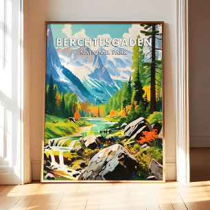 Berchtesgaden Nationalpark Poster Kunst Druck, Ret