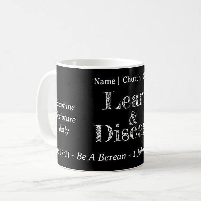Berean Search Scripting Personalisiert Black Kaffeetasse (Vorderseite Links)