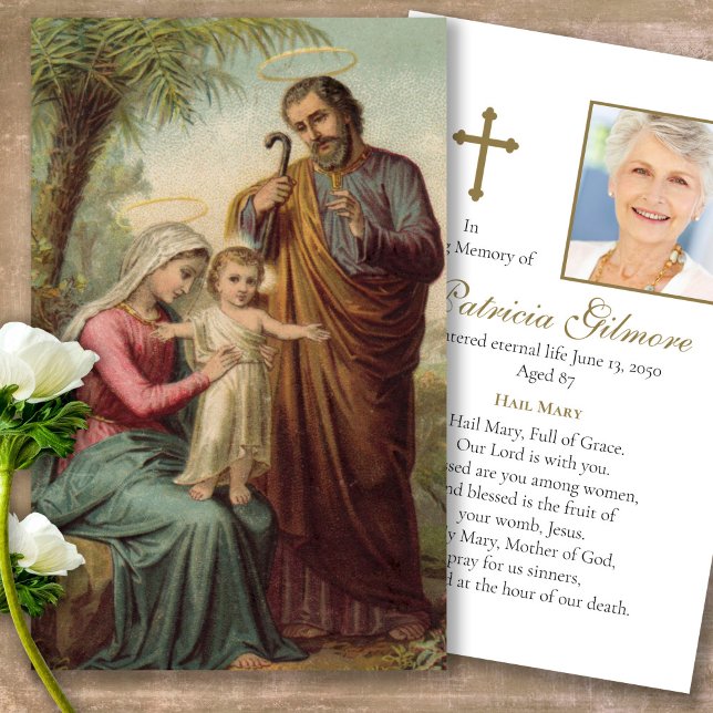 Bereavement Loss Heiliges Familiengebet Sympathiek (catholic, religious, celebration of life, in loving memory of, prayer cards for bereavement)
