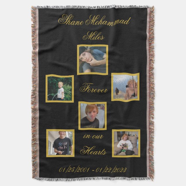 Bereavement Memory Keepsake Photo Throw Blanket Decke (Vorderseite Vertikal)