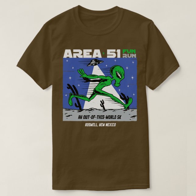 Bereich 51 Fun Run Funny Running T-Shirt (Design vorne)